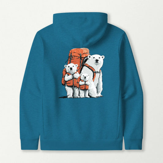 Polar Bear Backpacker Family Hoodie