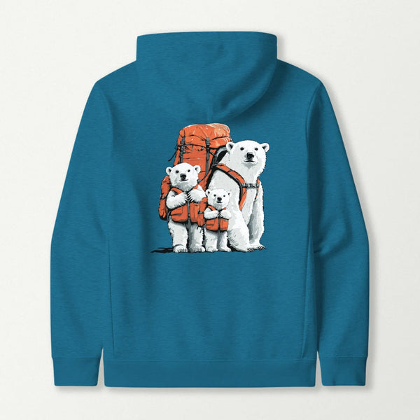 Polar Bear Backpacker Family Hoodie
