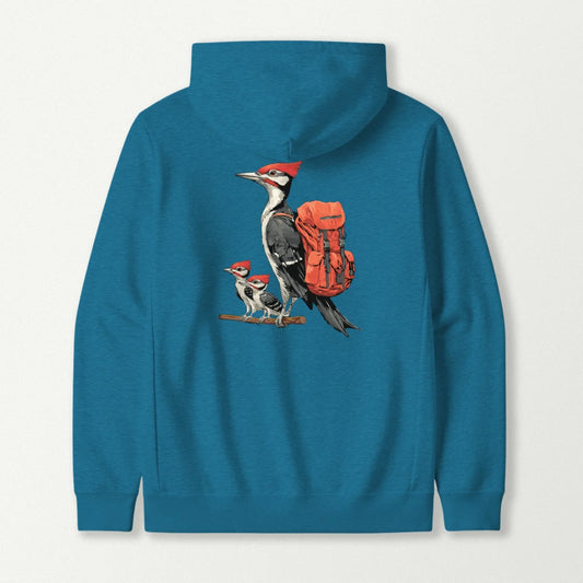 Pileated Woodpecker Backpacker Family Hoodie