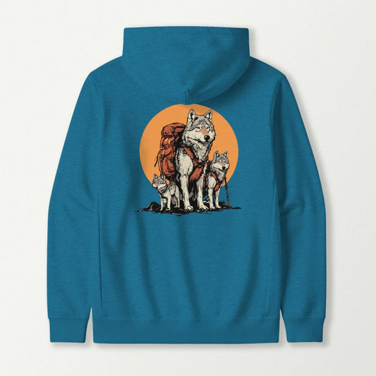 Wolf Backpacker Family Hoodie