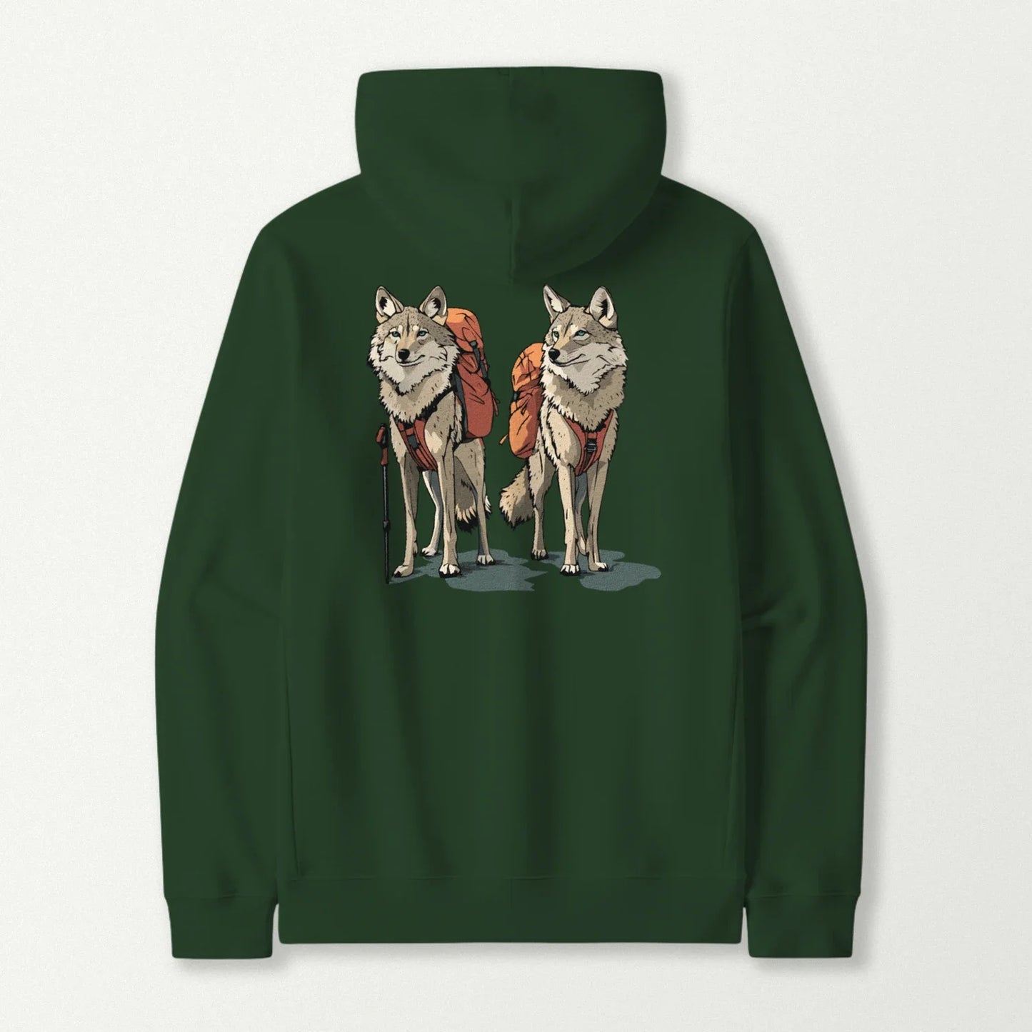 Coyote Backpacker Couple Hoodie