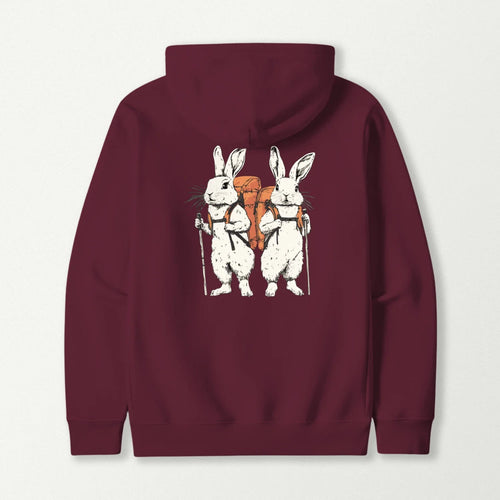 Rabbit Backpacker Couple Hoodie