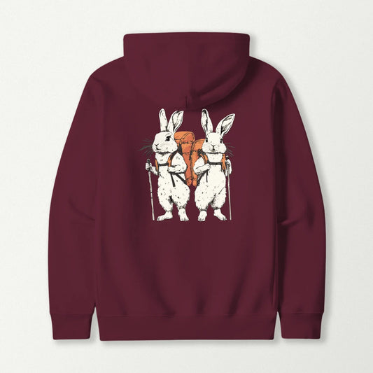 Rabbit Backpacker Couple Hoodie