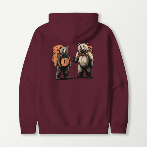 Bear Backpacker Couple Hoodie