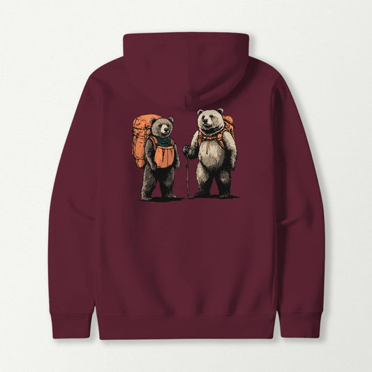 Bear Backpacker Couple Hoodie