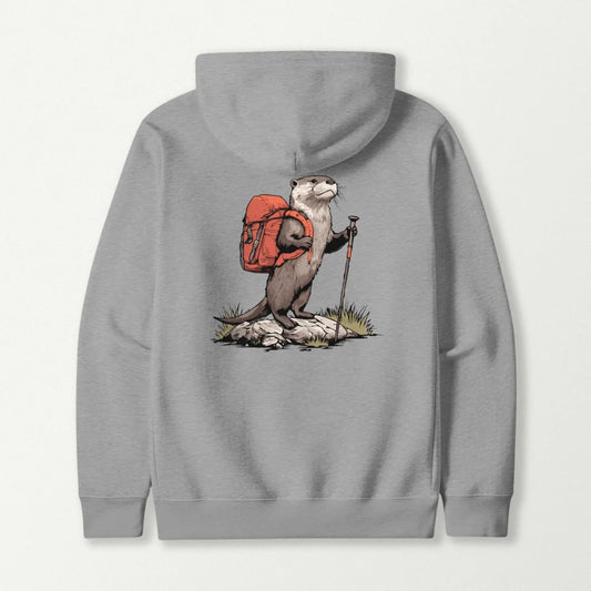Otter Backpacker On Rock Hoodie