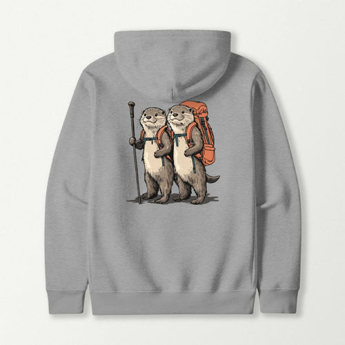 Otter Backpacker Couple Hoodie